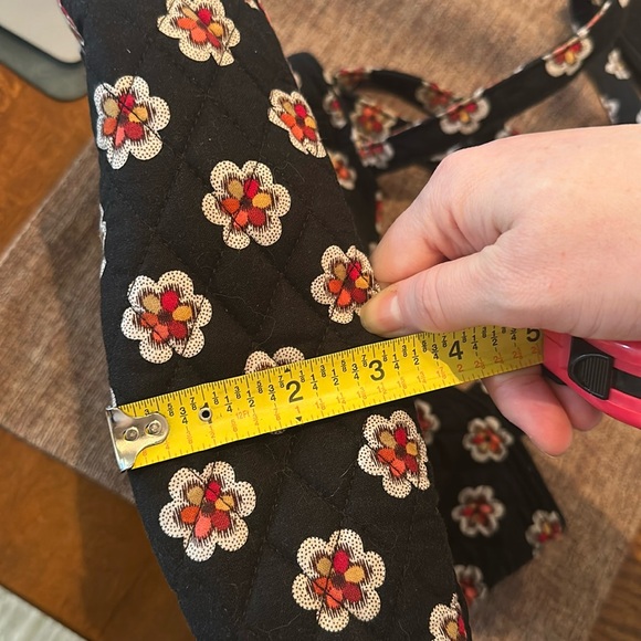 Vera Bradley Black and Red Floral Tote Bag - Picture 10 of 12